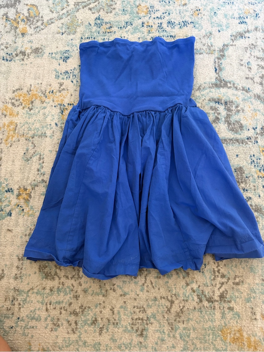Double Zero Bright Blue Strapless Dress